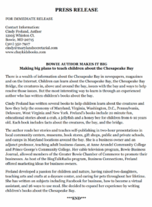 Author Cindy Freland Press Release